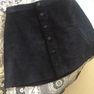 American Apparel Black Corduroy High Waisted Skirt